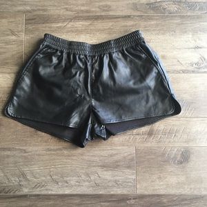 H&M Divided Black Vegan Leather Shorts